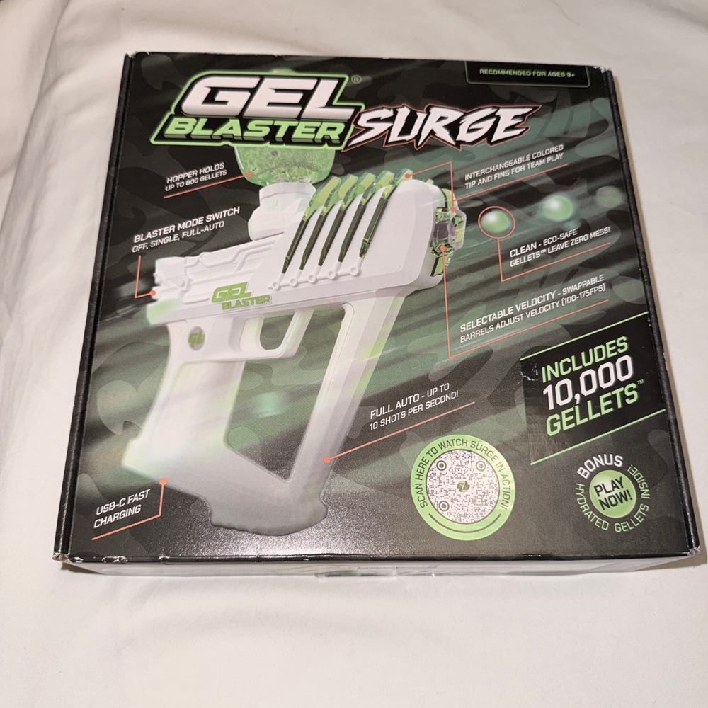 Gel Blaster Surge Toy Kids OS White New Open Box Electric 10k Gellets
